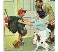 DDSEW GREWT Norman Rockwell Affiche Maison du Camp Rétro Art Mural Illustration Art Peinture sur Toile Norman Rockwell Impressions pour la décoration intérieure Photo 40x40cm Sans cadre