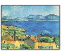 DDSEW GREWT Paul CéZanne Toile Art mural Affiche paysagère de la baie de Marseille Art mural abstrait Peinture vintage sur toile Tableau décoration moderne 50x70cm Sans cadre