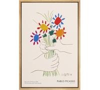 DDSEW GREWT Picasso affiche fleurs bouquet avec peinture sur toile à la main moderne minimaliste abstrait art mural Picasso imprime pour la décoration intérieure photo 40x60cm sans cadre