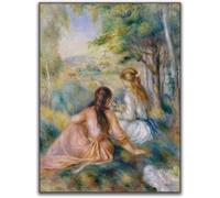 DDSEW GREWT Pierre-Auguste Renoir Dans l’affiche The Meadow Art mural de Pierre-Auguste Renoir Peinture vintage sur toile Tableau de décoration moderne 50x70cm Sans cadre