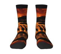 DDSFvbv Africa Giraffe Majestic Tree Chaussettes d'entraînement unisexes décontractées pour homme et femme Respirant Performance Meilleur cadeau, 2 Noir-1, Taille unique