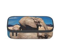 DDSFvbv Big Ears Trousse à crayons éléphant - Fournitures d'étudiant et de bureau - Sac de rangement pour articles - Trousse de maquillage - Grande trousse de papeterie, Noir , Taille unique