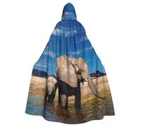 DDSFvbv Cape à capuche unisexe à grandes oreilles d'éléphant pour Halloween, cosplay, robe de fête, robe d'uniforme pleine longueur