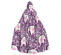 DDSFvbv Cape à capuche unisexe à motif d'éléphant pour Halloween, cosplay, robe pleine longueur