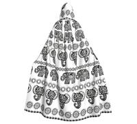 DDSFvbv Cape à capuche unisexe avec motif éléphant pour Halloween, cosplay, robe longue
