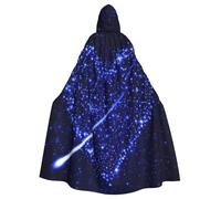 DDSFvbv Cape à capuche unisexe avec motif étoile filante en forme de cœur pour Halloween, cosplay, robe longue pour déguisement, uniforme