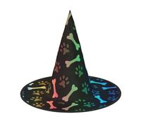 DDSFvbv Chapeau de sorcière arc-en-ciel en forme de patte de chat pour Halloween, accessoire de cosplay, déguisement, décorations de vacances, taille unique