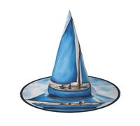 DDSFvbv Chapeau de sorcière bleu pour Halloween, accessoire de cosplay, déguisement, décorations de vacances, taille unique