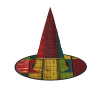 DDSFvbv Chapeau de sorcière en patchwork de style africain pour Halloween, accessoire de cosplay, déguisement, décorations de vacances, taille unique