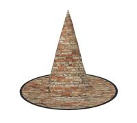 DDSFvbv Chapeau de sorcière pour Halloween, motif mur de brique, accessoire de cosplay, déguisement, décorations de vacances, taille unique