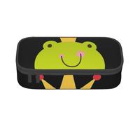 DDSFvbv Crown Frog Trousse à crayons - Fournitures d'étudiant et de bureau - Sac de rangement pour articles - Trousse de maquillage - Grande trousse de papeterie, Noir , Taille unique, Organiseur de