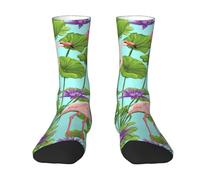 DDSFvbv Flamingo Love Flowers Chaussettes unisexes décontractées pour homme et femme, 2 Noir-2, Taille unique
