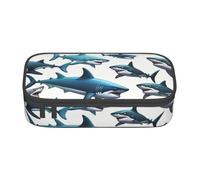DDSFvbv Ocean Shark Trousse à crayons - Fournitures d'étudiant et de bureau - Sac de rangement - Trousse de maquillage - Grand sac de papeterie, Noir , Taille unique, Organiseur de sac