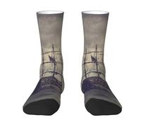 DDSFvbv Old Pirate Ship in The Sea Chaussettes de sport unisexes décontractées pour homme et femme, blanc, Taille unique