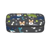 DDSFvbv Porter des vêtements Corgi Dogs Trousse à crayons - Fournitures d'étudiant et de bureau - Sac de rangement pour articles - Trousse de maquillage - Grand sac de papeterie, Noir , Taille unique