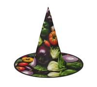DDSFvbv Présentation de divers légumes chapeau de fête d'Halloween, chapeau de sorcière, accessoire de cosplay, déguisement, décorations de vacances, taille unique