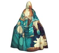 DDSFvbv Spa Village of Floral Water Bath Bougies Sel Cape à Capuche Unisexe Halloween Cape Cosplay Costume Cape pour Fête Déguisement Uniforme Robe Longue