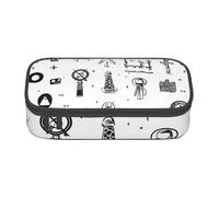 DDSFvbv Trousse à crayons avec lettres de l'alphabet en langue des signes - Étudiant et fournitures de bureau - Sac de rangement pour articles - Trousse de maquillage - Grand sac de papeterie, Noir