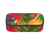 DDSFvbv Trousse à crayons Fresh Juicy Fruits Ananas Baies Pastèque Raisin Orange - Fournitures d'étudiant et de bureau - Sac de rangement - Trousse de maquillage - Grande trousse de papeterie, Noir