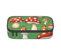 DDSFvbv Trousse à crayons motif champignons de dessin animé - Fournitures d'étudiant et de bureau - Sac de rangement pour articles - Trousse de maquillage - Grande trousse de papeterie, Noir , Taille