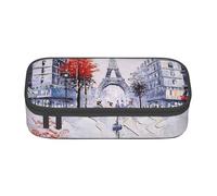 DDSFvbv Trousse à crayons Paris City Tree Eiffel Tower Art - Fournitures d'étudiant et de bureau - Sac de rangement pour articles - Trousse de maquillage - Grande trousse de papeterie, Noir , Taille