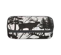 DDSFvbv Trousse à crayons silhouette d'élan sauvage noir - Fournitures d'étudiant et de bureau - Sac de rangement pour articles - Trousse de maquillage - Grande trousse de papeterie, Noir , Taille