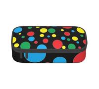 DDSFvbv Twister Trousse à crayons à pois - Fournitures d'étudiant et de bureau - Sac de rangement pour articles - Trousse de maquillage - Grande trousse de papeterie, Noir , Taille unique, Organiseur