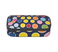 DDSFvbv Twister Trousse à crayons à pois - Fournitures d'étudiant et de bureau - Sac de rangement pour articles - Trousse de maquillage - Grande trousse de papeterie, Noir , Taille unique, Organiseur