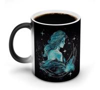 DDTKLSNV Aquarius Tasse à café en céramique 325 ml sensible à la chaleur Tasse à café magique à changement de couleur pour homme et femme
