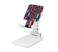 DDTKLSNV Attrape-rêves coloré pliable pour bureau, support de téléphone portable et réglable, support de tablette blanc, convient à la plupart des téléphones