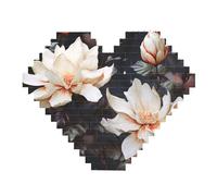 DDTKLSNV Bloc de construction chic en forme de cœur personnalisé en forme de cœur - Puzzle souvenir de famille - Décoration d'intérieur romantique - Cadeaux d'anniversaire pour elle, lui, amoureux