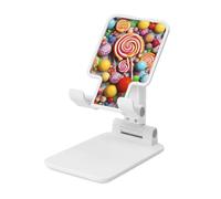 DDTKLSNV Candy Support de téléphone pliable pour bureau, portable et réglable, convient à la plupart des téléphones - Blanc