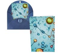 DDTKLSNV Carte de remerciement avec enveloppes de 10,2 x 15,2 cm, cartes d'abstraction, biologie, chimie, cartes de notes pour toutes les occasions, carte « Thinking of You » pour Noël, vacances