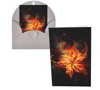 DDTKLSNV Carte de remerciement avec enveloppes de 10,2 x 15,2 cm, cartes de vœux abstraites fleurs de feu pour toutes les occasions, cartes de notes « Thinking of You » pour Noël, vacances