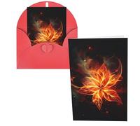 DDTKLSNV Carte de remerciement avec enveloppes de 10,2 x 15,2 cm, cartes de vœux abstraites fleurs de feu pour toutes les occasions, cartes de notes « Thinking of You » pour Noël, vacances