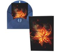 DDTKLSNV Carte de remerciement avec enveloppes de 10,2 x 15,2 cm, cartes de vœux abstraites fleurs de feu pour toutes les occasions, cartes de notes « Thinking of You » pour Noël, vacances