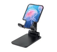 DDTKLSNV Dreamy Jellyfish Support de téléphone pliable pour bureau, portable et réglable, convient à la plupart des téléphones portables Noir