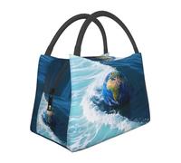 DDTKLSNV Earth Tones And Waves Sac à déjeuner isotherme et étanche pour homme et femme, réutilisable, pour le travail, les pique-niques, les voyages