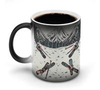 DDTKLSNV Ensemble de tasses à café en céramique de 325 ml - Sensible à la chaleur - Tasse à café magique à changement de couleur pour homme et femme