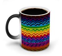 DDTKLSNV Gay Pride Tasse à café en céramique avec motif arc-en-ciel 325 ml sensible à la chaleur Tasse à café magique à changement de couleur pour homme et femme