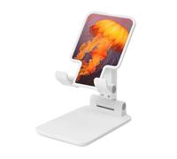 DDTKLSNV Jellyfish Support de téléphone pliable orange pour bureau, portable et réglable, convient à la plupart des téléphones