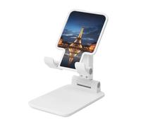 DDTKLSNV Paris in Ninght Support de téléphone pliable pour bureau, support de téléphone portable et réglable Blanc Convient à la plupart des téléphones
