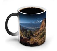 DDTKLSNV Pikes Peak Colorado Tasse à café en céramique sensible à la chaleur 325 ml Tasse à café magique à changement de couleur pour homme et femme