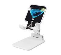 DDTKLSNV Support de téléphone pliable bleu cocktail pour bureau, support de téléphone portable réglable pour téléphone portable, support de tablette blanc adapté à la plupart des téléphones