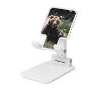 DDTKLSNV Support de téléphone pliable pour bureau avec inscription « A Mother and A Cub Bears » - Support de téléphone portable réglable - Blanc - Convient à la plupart des téléphones