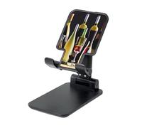DDTKLSNV Support de téléphone pliable pour verres à cocktail et bouteilles de vin pour bureau, support de téléphone portable réglable pour téléphone portable, support de tablette noir adapté à la