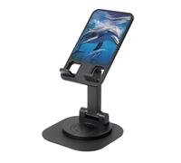 DDTKLSNV Support de téléphone portable rotatif à 360 ° - Angle de hauteur réglable - Support de téléphone portable pliable - Dauphin - Animaux marins - Accessoires de bureau - Compatible avec tous les