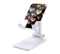 DDTKLSNV Support pliable pour téléphone portable - Angle réglable - Hauteur réglable - Support de téléphone portable - Amour lumineux - Compatible avec tous les smartphones - Blanc