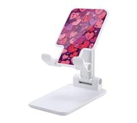 DDTKLSNV Support pliable pour téléphone portable - Angle réglable - Hauteur réglable - Support de téléphone portable - Motif amour violet - Compatible avec tous les smartphones - Style blanc