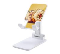 DDTKLSNV Support pliable pour téléphone portable - Angle réglable - Hauteur réglable - Support de téléphone portable - Paire de donuts - Compatible avec tous les smartphones - Blanc